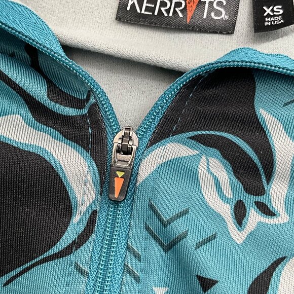 Kerrits Women's XS Long-Sleeve Equestrian Print Top Blue & Black - Picture 6 of 7